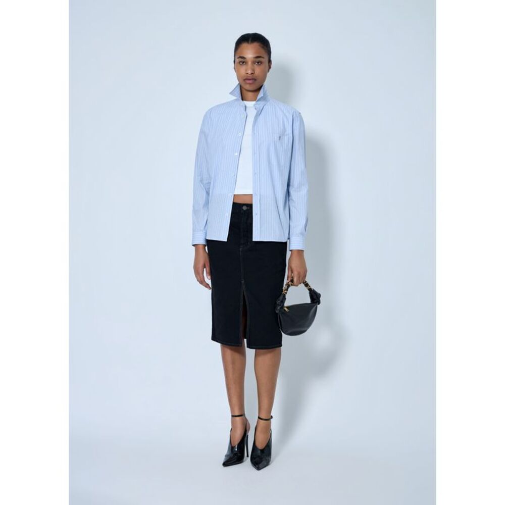Saint Laurent Women Striped Cotton Poplin Shirt - Picture 2 of 6